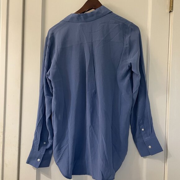 Everlane Blue Washable Silk Shirt Size 4 - Picture 3 of 6